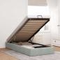 Preview: ARDEBO.de - Ottoman-Bett ohne Matratze Hellgrau 90x190 cm Samt