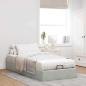 Preview: Ottoman-Bett ohne Matratze Hellgrau 90x190 cm Samt