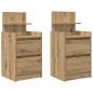 Preview: Nachttische mit 2 Schubladen 2 Stk. Artisan-Eiche 38x34x80 cm