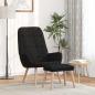 Preview: ARDEBO.de - Relaxsessel mit Hocker Schwarz Stoff