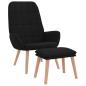 Preview: Relaxsessel mit Hocker Schwarz Stoff