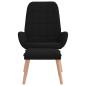 Preview: Relaxsessel mit Hocker Schwarz Stoff
