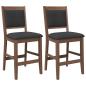 Preview: Barhocker mit Kissen 2 Stk. Braun Massivholz Gummibaum