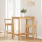 Preview: Barhocker 2 Stk. Natur Massivholz Gummibaum