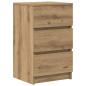 Preview: Nachttisch mit 3 Schubladen Artisan-Eiche 39x35x65 cm