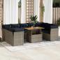 Preview: ARDEBO.de - 10-tlg. Garten-Sofagarnitur mit Kissen Grau Poly Rattan