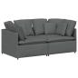 Preview: Modulares Sofa mit Kissen Stoff Dunkelgrau