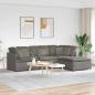 Preview: ARDEBO.de - Modulares Sofa mit Fußhocker Kissen Cordstoff Hellgrau