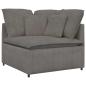 Preview: Modulares Sofa mit Fußhocker Kissen Cordstoff Hellgrau