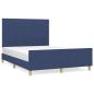 Preview: Bettgestell ohne Matratze Blau 140x200 cm Stoff