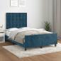 Preview: ARDEBO.de - Bettgestell ohne Matratze Dunkelblau 120x190 cm Samt