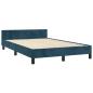 Preview: Bettgestell ohne Matratze Dunkelblau 120x190 cm Samt