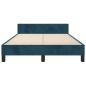 Preview: Bettgestell ohne Matratze Dunkelblau 120x190 cm Samt