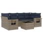 Preview: 7-teiliges Gartensofa-Set mit Kissen, grau, Polyrattan