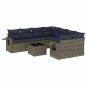 Preview: 9-teiliges Gartensofa-Set mit Kissen, grau, Polyrattan