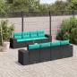 Preview: ARDEBO.de - 9-teiliges Gartensofa-Set mit Kissen, schwarzes Polyrattan