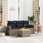 Preview: ARDEBO.de - 4-teiliges Gartensofa-Set mit Kissen, grau, Polyrattan