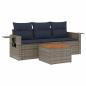 Preview: 4-teiliges Gartensofa-Set mit Kissen, grau, Polyrattan