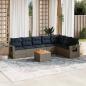 Preview: ARDEBO.de - 8-teiliges Gartensofa-Set mit Kissen, grau, Polyrattan
