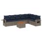 Preview: 8-teiliges Gartensofa-Set mit Kissen, grau, Polyrattan