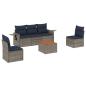 Preview: 6-teiliges Gartensofa-Set mit Kissen, grau, Polyrattan