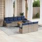 Preview: ARDEBO.de - 11-teiliges Gartensofa-Set mit Kissen, grau, Polyrattan