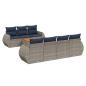Preview: 8-teiliges Gartensofa-Set mit Kissen, grau, Polyrattan