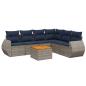 Preview: 7-teiliges Gartensofa-Set mit Kissen, grau, Polyrattan