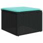 Preview: 8-teiliges Gartensofa-Set mit Kissen, schwarzes Polyrattan