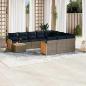 Preview: ARDEBO.de - 11-teiliges Gartensofa-Set mit Kissen, grau, Polyrattan