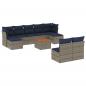 Preview: 10-teiliges Gartensofa-Set mit Kissen, grau, Polyrattan