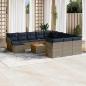 Preview: ARDEBO.de - 13-teiliges Gartensofa-Set mit Kissen, grau, Polyrattan