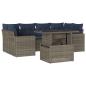 Preview: 7-teiliges Gartensofa-Set mit Kissen, grau, Polyrattan
