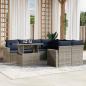 Preview: ARDEBO.de - 9-teiliges Gartensofa-Set mit Kissen, grau, Polyrattan