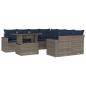 Preview: 9-teiliges Gartensofa-Set mit Kissen, grau, Polyrattan