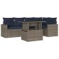Preview: 6-teiliges Gartensofa-Set mit Kissen, grau, Polyrattan