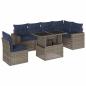 Preview: 7-teiliges Gartensofa-Set mit Kissen, grau, Polyrattan