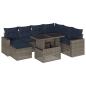 Preview: 8-teiliges Gartensofa-Set mit Kissen, grau, Polyrattan