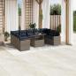 Preview: ARDEBO.de - 10-teiliges Gartensofa-Set mit Kissen, grau, Polyrattan
