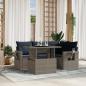 Preview: ARDEBO.de - 5-teiliges Gartensofa-Set mit Kissen, grau, Polyrattan