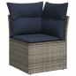 Preview: 5-teiliges Gartensofa-Set mit Kissen, grau, Polyrattan