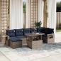 Preview: ARDEBO.de - 8-teiliges Gartensofa-Set mit Kissen, grau, Polyrattan