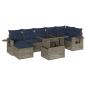 Preview: 8-teiliges Gartensofa-Set mit Kissen, grau, Polyrattan