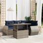 Preview: ARDEBO.de - 5-teiliges Gartensofa-Set mit Kissen, grau, Polyrattan