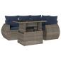 Preview: 5-teiliges Gartensofa-Set mit Kissen, grau, Polyrattan