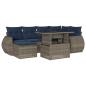 Preview: 7-teiliges Gartensofa-Set mit Kissen, grau, Polyrattan