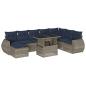 Preview: 9-teiliges Gartensofa-Set mit Kissen, grau, Polyrattan