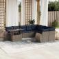 Preview: ARDEBO.de - 10-teiliges Gartensofa-Set mit Kissen, grau, Polyrattan