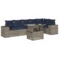Preview: 7-teiliges Gartensofa-Set mit Kissen, grau, Polyrattan