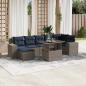 Preview: ARDEBO.de - 8-teiliges Gartensofa-Set mit Kissen, grau, Polyrattan